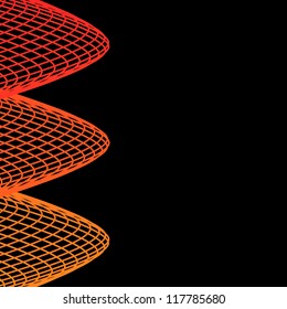 Orange and red wavy background for text, vector