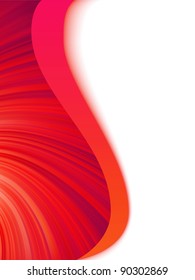 Orange red and white abstract wave burst. EPS 8 vector file included