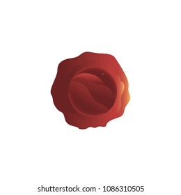Orange red with winds and hurricanes in atmosphere icon. Flat asteroid or meteor with craters. Fantastic space, cosmic element. Astronomy, galaxy exploration design object. Vector illustration