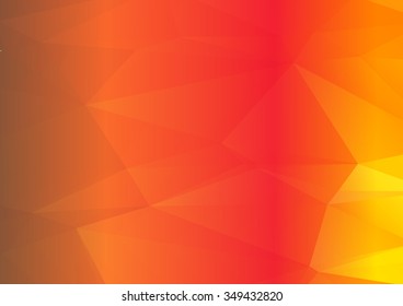 Orange red and yellow abstract geometric rumpled triangular low poly style illustration graphic background. Raster polygonal design for business.