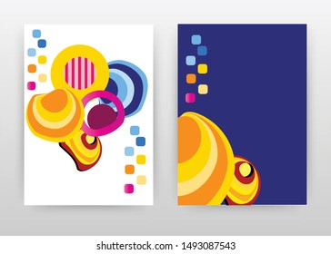 Orange red yellow blue design for annual report, brochure, flyer, poster. Abstract yellow blue background vector illustration for flyer, leaflet, poster. Business abstract A4 brochure template.