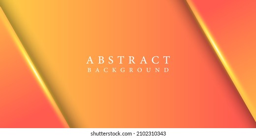 Orange red and yellow curve lines vector background on white space with orange red and yellow overlapping paper layers and green curve lines for text design and presentation design messages