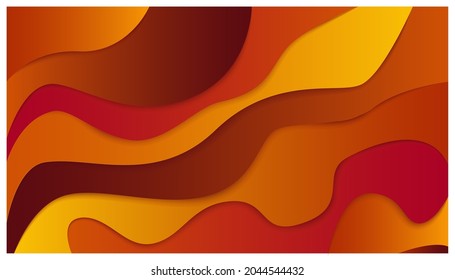 Orange red yellow cut paper effects background. Abstract design template for brochures, flyers, magazine, business card, branding, banners, headers, book covers, notebooks background vector