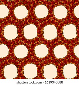 Orange red and yellow easter eggs decorative seamless pattern circles abstract art design colourful set white background wrapping paper stock vector illustration