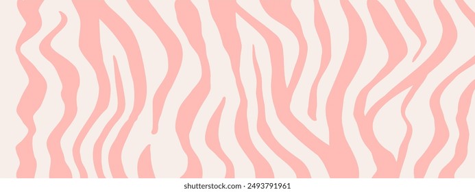 Orange and red zebra fur pattern. Stylish wild zebra print. Groovy retro colour. Animal print background for social media, design, and advertising banner.