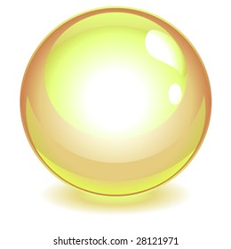 Orange reflective crystal ball