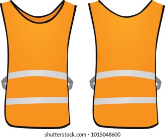 Orange reflective vest. vector illustration