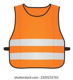 Orange reflective vest. vector illustration