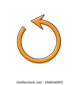 Orange Refresh icon isolated on white background. Reload symbol. Rotation arrow in a circle sign.  Vector Illustration