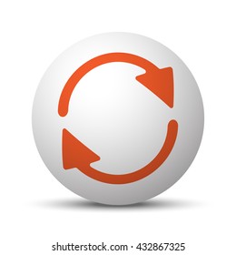Orange Refresh icon on white ball