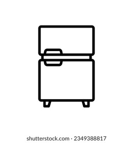 Orange Refrigerator Outline Icon Vector Illustration