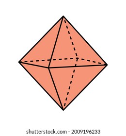 orange regular octahedron shapes in maths