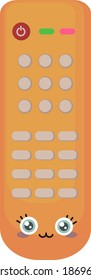 Control remoto naranja, ilustración, vector sobre fondo blanco.