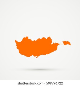 Orange Republic Cyprus Map Illustration