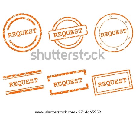 Orange request stamps on white