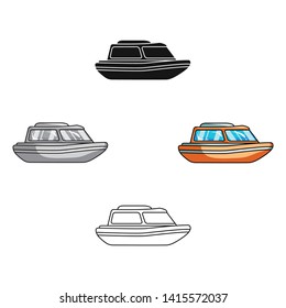 Orange Rescue Boat.Boat To Rescue The Drowning Persons.Ship And Water Transport Single Icon In Cartoon,black Style Vector Symbol Stock Illustration.