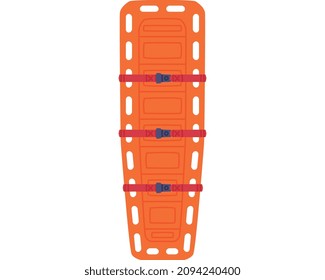 Orange Rescue Stretcher or Gurney as Emergency Equipment Vector Illustration