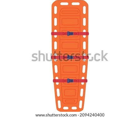 Orange Rescue Stretcher or Gurney as Emergency Equipment Vector Illustration Foto d'archivio © 