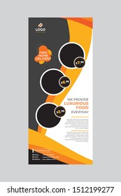 orange restaurant stand banner simple design
