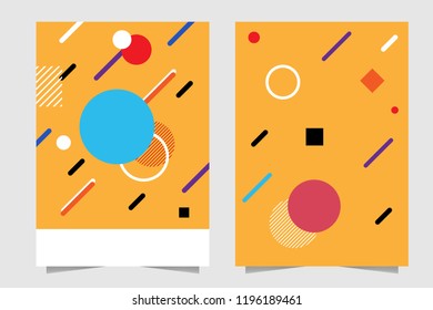 Orange retro Background Memphis style for banner, book cover, wrapped paper etc