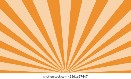 Orange retro background with rays