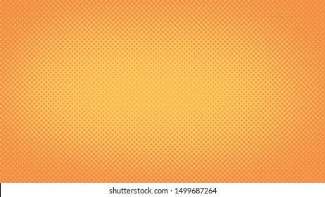 Orange retro comic pop art background with haftone dots design. Vector clear template for banner or comic book design, etc