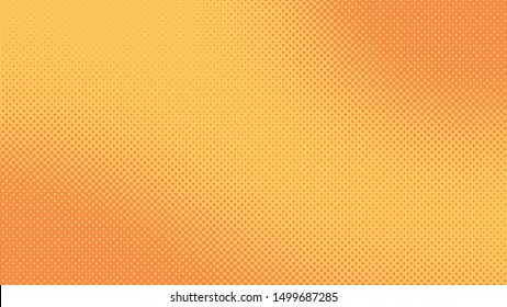 Orange retro comic pop art background with halftone dots design, vector illustration template