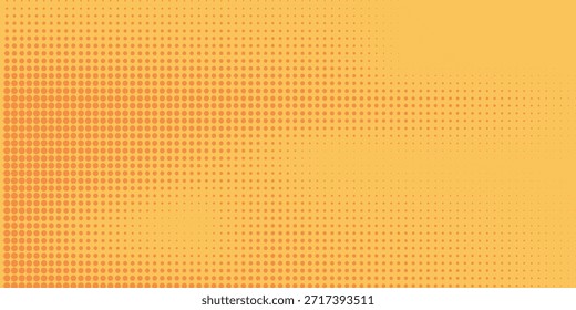 Fondo de arte pop cómico retro naranja con diseño de puntos de tono medio. Plantilla clara del Vector para el diseño del Anuncio o del cómic, etc