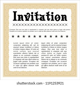 Orange Retro invitation. Complex background. Detailed. Perfect design. 