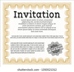 Orange Retro invitation. With complex linear background. Customizable, Easy to edit and change colors. Superior design. 