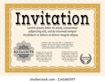Orange Retro invitation. Customizable, Easy to edit and change colors. With quality background. Excellent design. 