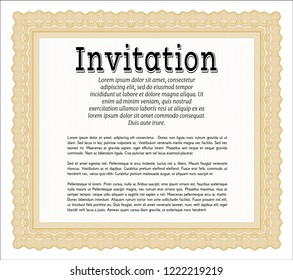 Orange Retro invitation. Customizable, Easy to edit and change colors. Easy to print. Money Pattern design. 