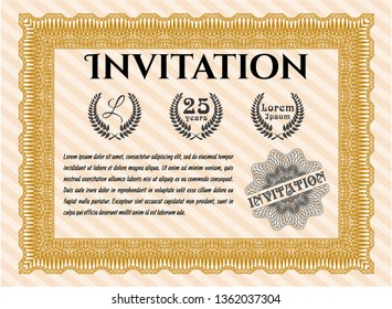 Orange Retro invitation. Customizable, Easy to edit and change colors. Printer friendly. Nice design. 