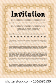 Orange Retro invitation. Retro design. Printer friendly. Customizable, Easy to edit and change colors. 