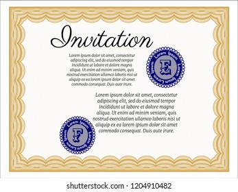 Orange Retro invitation. Lovely design. Easy to print. Detailed. 