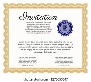 Orange Retro invitation. Money Pattern. Customizable, Easy to edit and change colors. Easy to print. 