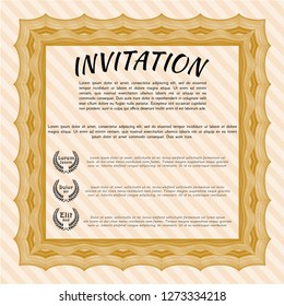 Orange Retro invitation. Printer friendly. Excellent design. Customizable, Easy to edit and change colors. 