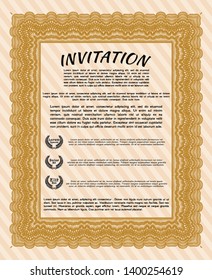 Orange Retro invitation. With quality background. Customizable, Easy to edit and change colors. Artistry design. 