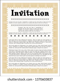 Orange Retro invitation template. With background. Customizable, Easy to edit and change colors. Money Pattern. 