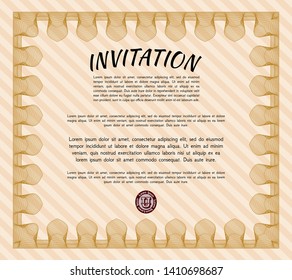 Orange Retro invitation template. With complex background. Customizable, Easy to edit and change colors. Retro design. 