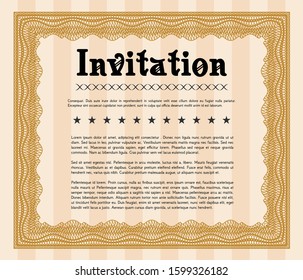 Orange Retro invitation template. Customizable, Easy to edit and change colors. Printer friendly. Beauty design. 