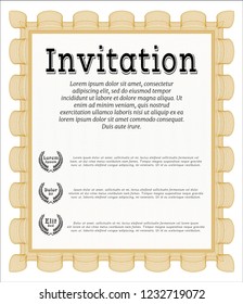 Orange Retro invitation template. With quality background. Good design. Detailed. 