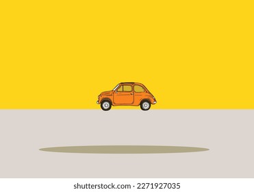 
Orange Retro Mini Car Design