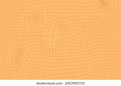 Orange retro psychedelic checkerboard pattern. Groovy funky textures.