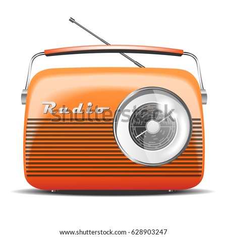 Orange Retro radio. vintage. vector illustration