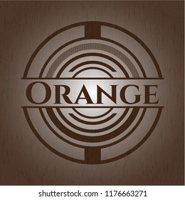 Orange retro style wood emblem