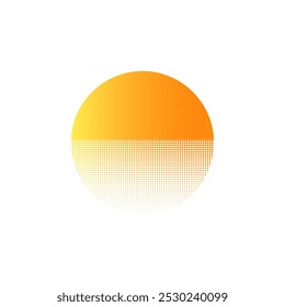 Orange retro sun sunset logo. Old vintage sun circle sunrise design.