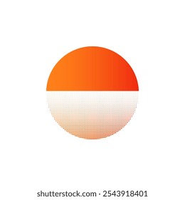 Orange retro sun sunset logo. Old vintage sun circle sunrise design.