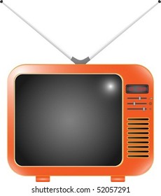 An orange Retro TV