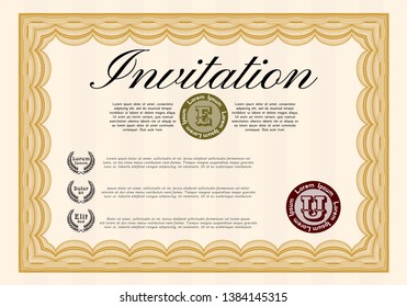 Orange Retro vintage invitation. Customizable, Easy to edit and change colors. Printer friendly. Lovely design. 